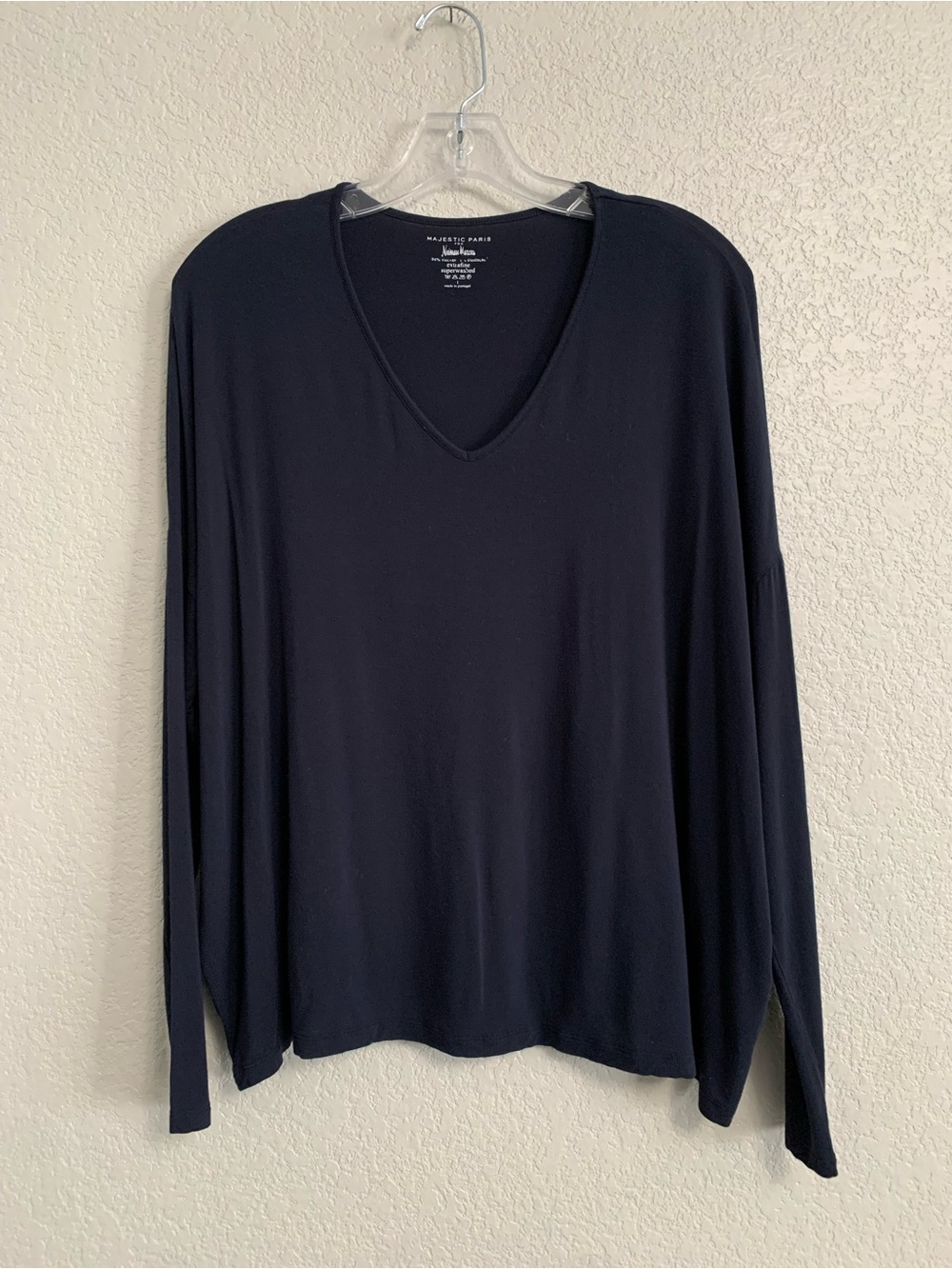 Majestic Paris Filatures Tee Top Women 1/S Extrafine Superwashed Oversized